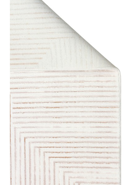 Kylie Serisi Salon Oturma Odası Koridor Antre Parlak ve Sade Modern Halı 02 Cream Natural
