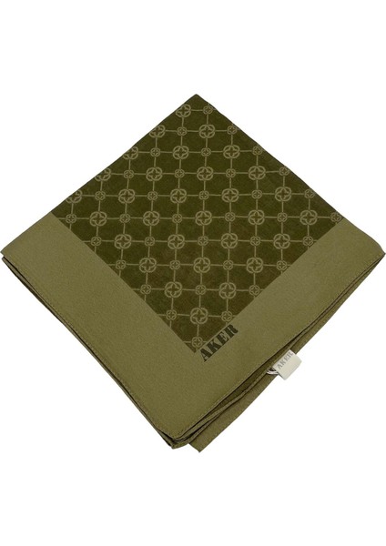 Elegance Monogram Eşarp - Haki 934