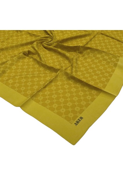 Elegance Monogram Eşarp - Hardal 962