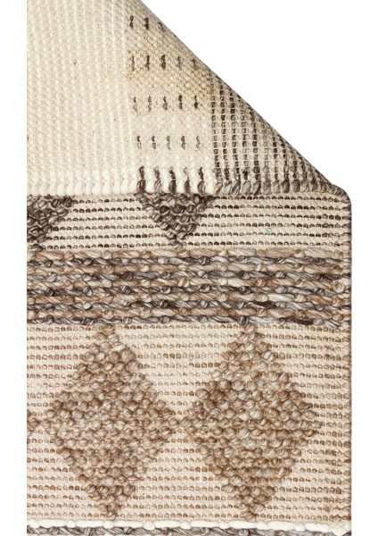 Woolstar %100 Naturel Kazak Desenli Salon Oturma Odası Koridor Antre El Dokuma Örgü Halı Jd 01 Grey
