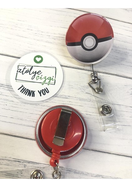 Atölye Çizgi Pokeball Yoyo Yaka Kartlığı Kart Tutucu Yoyo