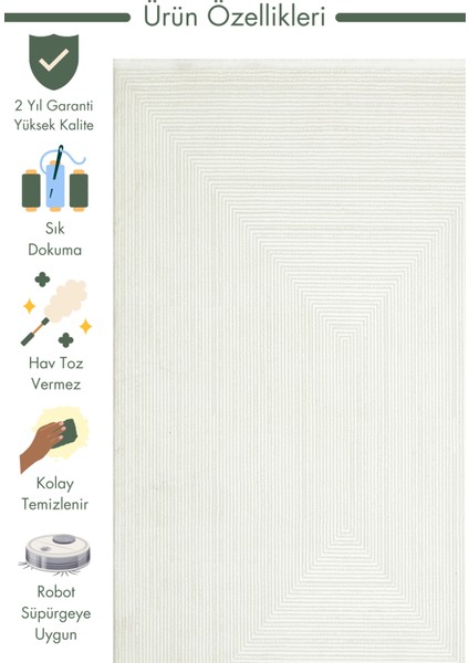 Pasific Serisi Eskitme Desenli Salon Oturma Odası Koridor Antre Modern Halı 22 Cream Grey Xw