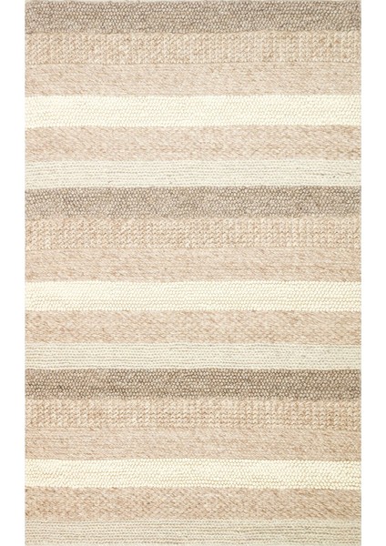 Woolstar %100 Naturel Kazak Desenli Salon Oturma Odası Koridor Antre El Dokuma Örgü Halı Langdon Nat