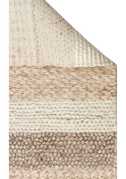 Woolstar %100 Naturel Kazak Desenli Salon Oturma Odası Koridor Antre El Dokuma Örgü Halı Langdon Nat