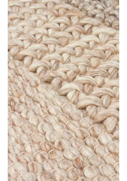 Woolstar %100 Naturel Kazak Desenli Salon Oturma Odası Koridor Antre El Dokuma Örgü Halı Langdon Nat