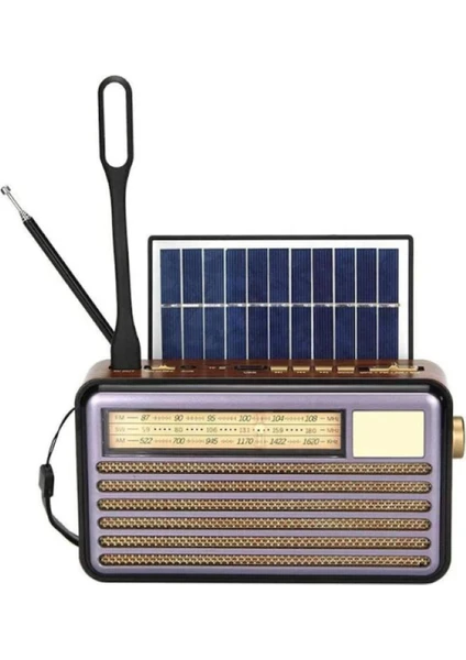 CM-320 Bt Nostaljik Solar Radyo,kitap Okuma Lambası+Usb+Tf+3band+Mp3 Çalar+Ve Müzik Kutusu