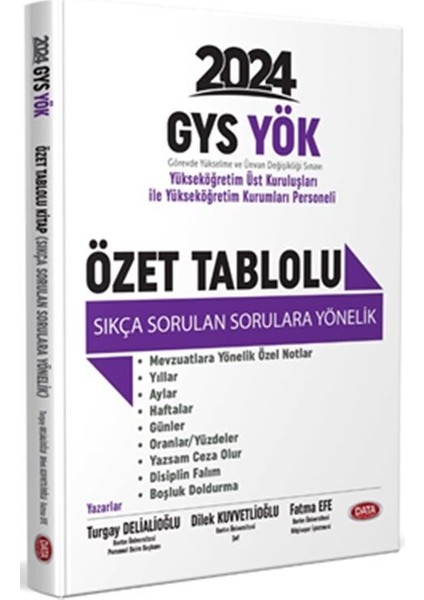 YÖK Üst Kuruluşları ile YÖK Personeli GYS Özet Tablolu Sıkça Sorulan Sorulara Yönelik