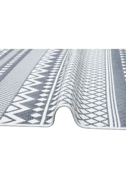 Maya %100 Naturel Pamuk Yıkanabilir Çift Taraflı Oturma Odası Mutfak Koridor Modern Kilim 07 Grey