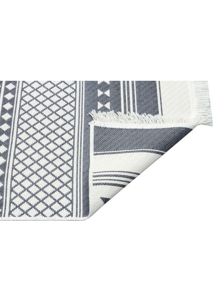 Maya %100 Naturel Pamuk Yıkanabilir Çift Taraflı Oturma Odası Mutfak Koridor Modern Kilim 07 Grey