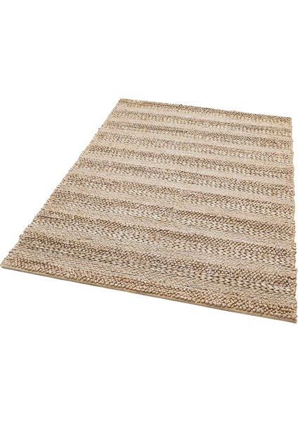 Knit Jüt %100 Naturel Oturma Odası Koridor Antre Mutfak Balkon El Dokuma Halı S-1410 Sılver Xw