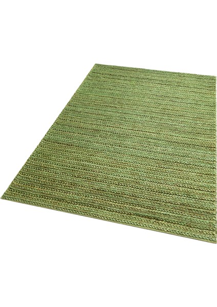 Knit Jüt %100 Naturel Oturma Odası Koridor Antre Mutfak Balkon El Dokuma Halı Trıple Green Xw