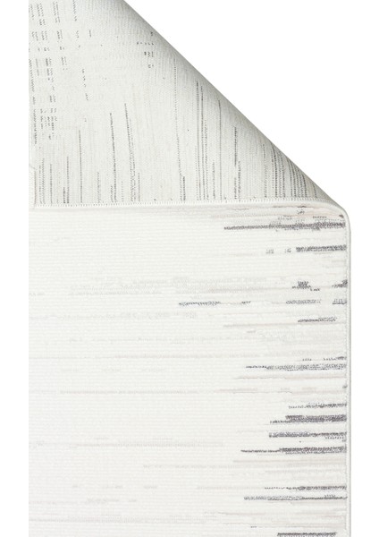 Kylie Serisi Salon Oturma Odası Koridor Antre Parlak ve Sade Modern Halı 01 Cream Grey