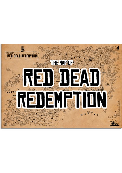 Talented Bear's Workshop Red Dead Redemption Oyun Haritası 50*70CM, RDR 2 Oyun Haritası, Arthur Morgan Poster