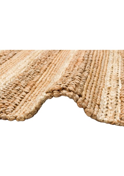 Knit Jüt %100 Naturel Oturma Odası Koridor Antre Mutfak Balkon El Dokuma Halı S-1410 Natural Xw