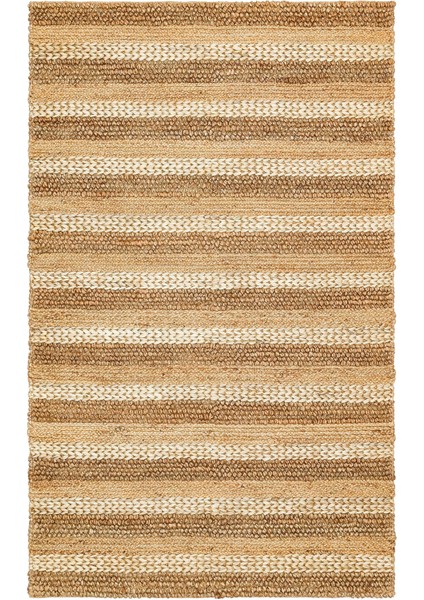 Knit Jüt %100 Naturel Oturma Odası Koridor Antre Mutfak Balkon El Dokuma Halı S-1410 Natural Xw