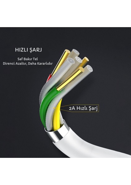 Samsung Uyumlu Essential (1.2 Metre) Hızlı Şarj/data Şarj Kablosu, Akıllı Şarj Kablosu