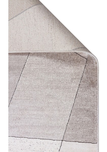 Monza Geometrik Desenli Yüksek Kalite Sık Dokuma Parlak Modern Salon Halısı 07 Cream Gold