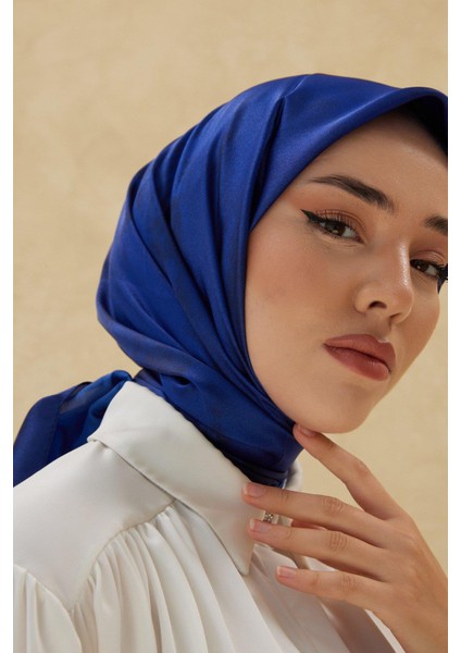 Desenli Shiny Eşarp - 8647 - Saks