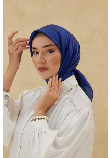 Desenli Shiny Eşarp - 8647 - Saks