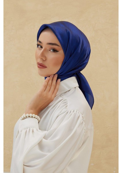 Desenli Shiny Eşarp - 8647 - Saks