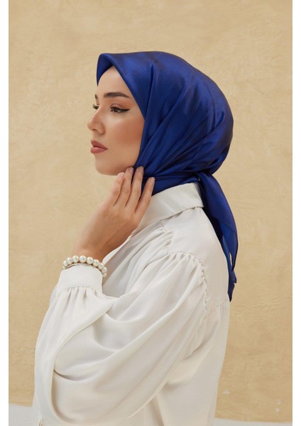 Desenli Shiny Eşarp - 8647 - Saks
