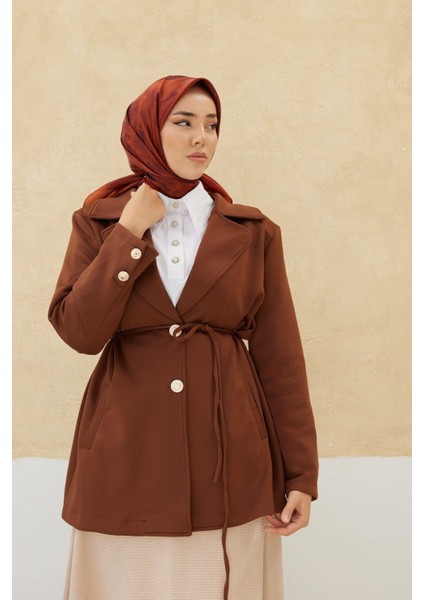 Desenli Shiny Eşarp - 8647 - Kiremit
