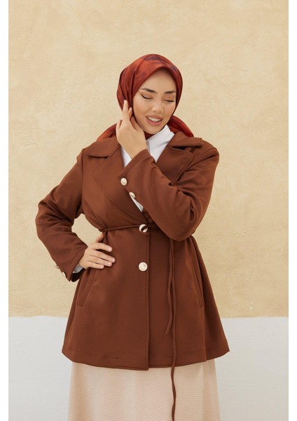 Desenli Shiny Eşarp - 8647 - Kiremit