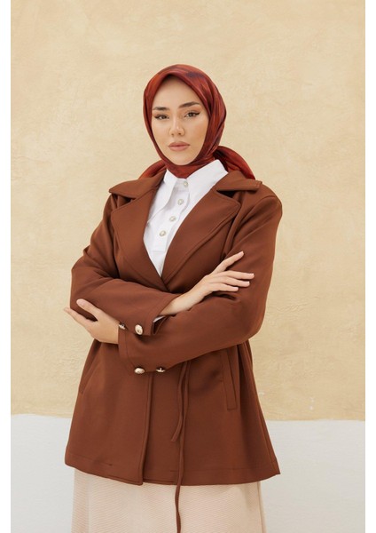 Desenli Shiny Eşarp - 8647 - Kiremit