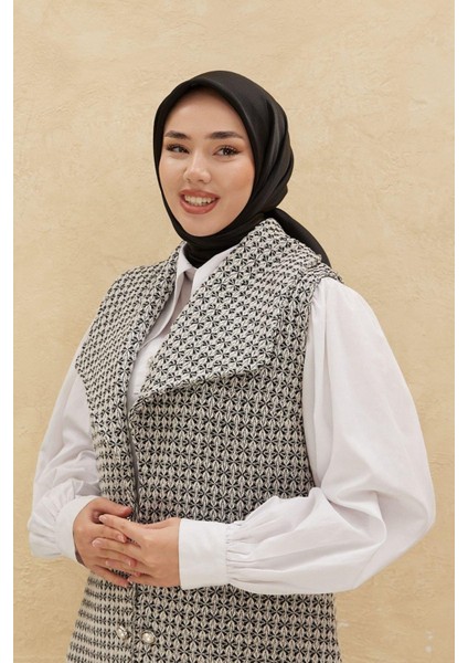 Düz Shiny Eşarp - Siyah