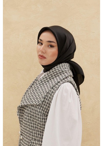 Düz Shiny Eşarp - Siyah modelleri