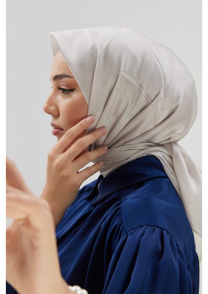 Desenli Shiny Eşarp - 8647 - Açık Taş