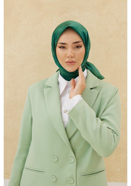 Desenli Shiny Eşarp - 8647 - Zümrüt