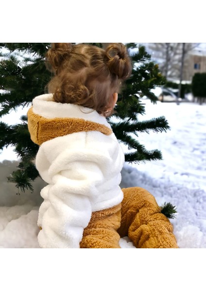 Bebek Kapüşonlu Peluş Kazak Sweatshirt Kız Çocuk /erkek Çocuk fiyatları