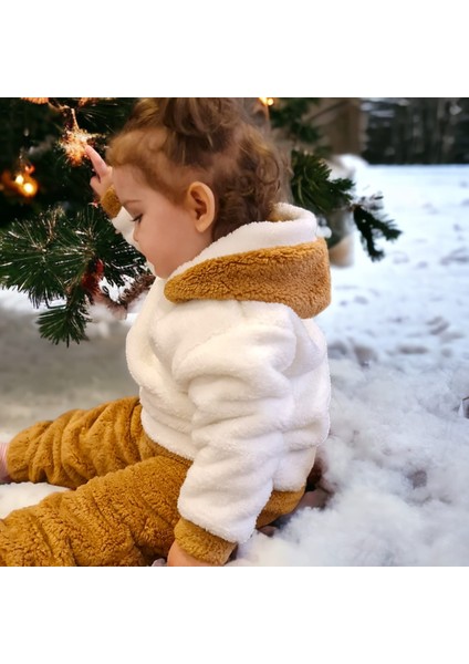 Bebek Kapüşonlu Peluş Kazak Sweatshirt Kız Çocuk /erkek Çocuk modelleri