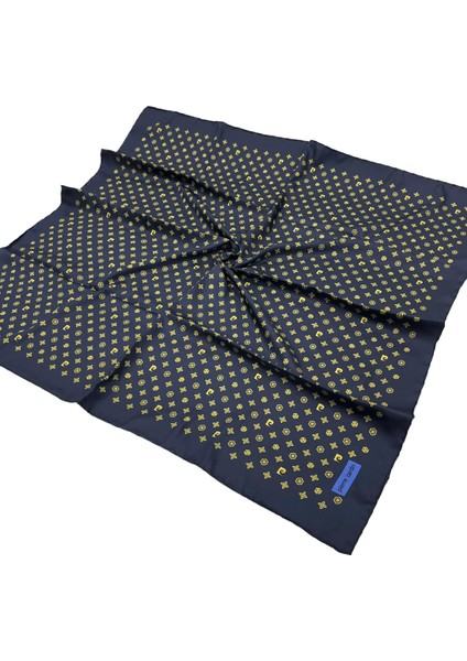 Twill Eşarp - Lacivert Gold 924