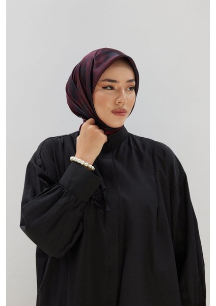 Desenli Shiny Eşarp - 8647 - Bordo fiyatları