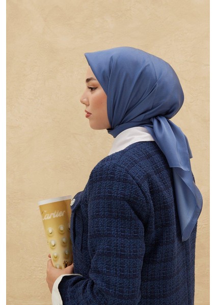 Düz Shiny Eşarp - Indigo fiyatları