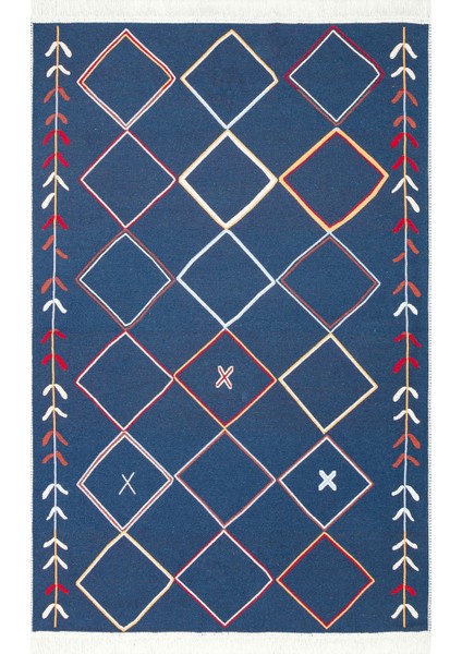 Maya %100 Naturel Pamuk Yıkanabilir Çift Taraflı Oturma Odası Mutfak Koridor Modern Kilim 21 Multy