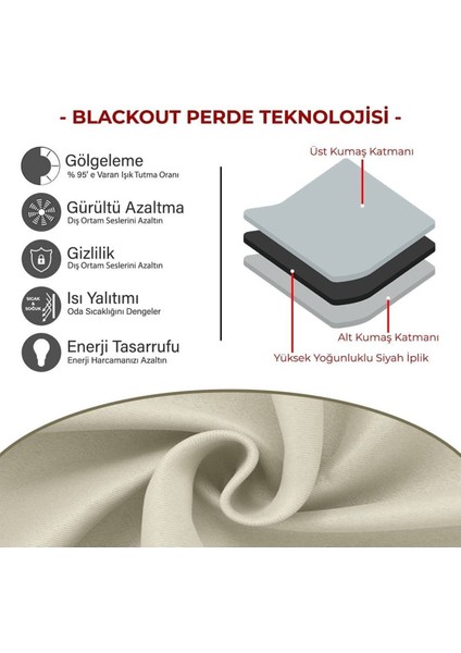 Bej Blackout Fon Perde modelleri