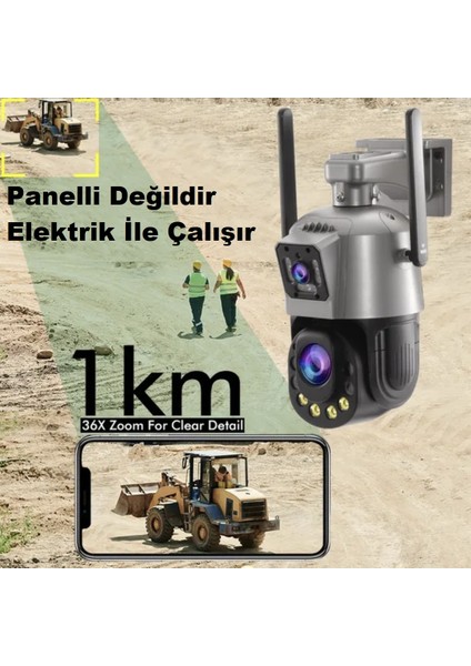 6 Mp Çift Kameralı 36X Optik Zoom 4g Sim Kart Ile Kullanılan ve Modem Wifi Görevi Yapabilen Elektrikli  Ptz Kamera