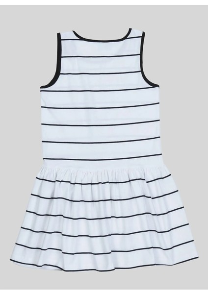 Kız Çocuk Kedi Baskılı Çizgili Elbise fiyatları