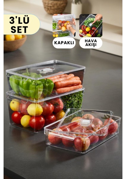Buzdolabı Dolapiçi Düzenleyici Organizer Kapaklı 2'li Set (Mini) fiyatları