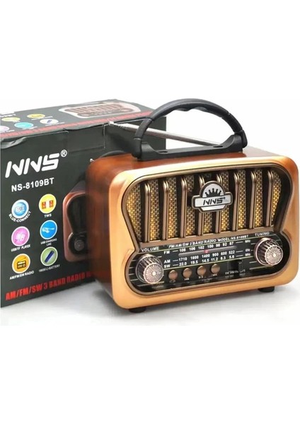 Pell Radyo Nostaljı Sarjlı Bt/usb/sd Nns NS-8109BT