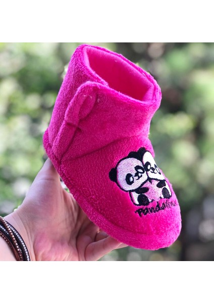 Çocuk Panduf Panda Figürlü Cırt Cırtlı Kaydırmaz Taban Kreş Ev Ayakkabısı fiyatları