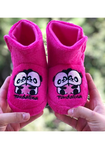 Çocuk Panduf Panda Figürlü Cırt Cırtlı Kaydırmaz Taban Kreş Ev Ayakkabısı fırsatları