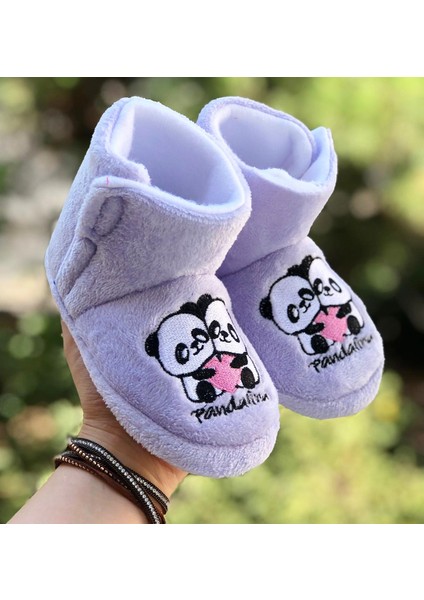 Çocuk Panduf Panda Figürlü Cırt Cırtlı Kaydırmaz Taban Kreş Ev Ayakkabısı fiyatları