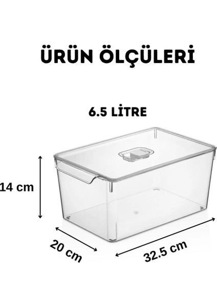 Buzdolabı Dolapiçi Düzenleyici Organizer Kapaksız 3'lü Set (Maxi)