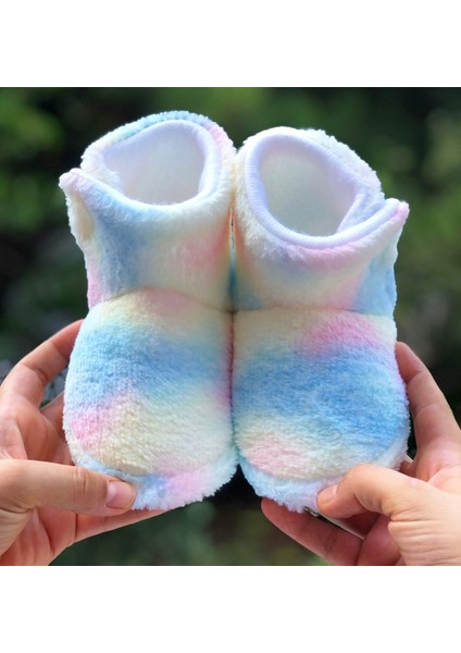 Çocuk Panduf Hologram Desenli Cırt Cırtlı Kaydırmaz Taban Kreş Ev Ayakkabısı fiyatları