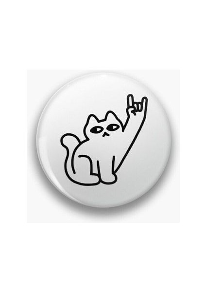 Major Selection Rock Cat Kedi Sarkastik Y2K Grunge Stil 90S 00S Rozet