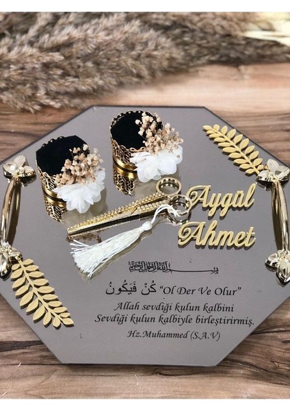 Nişan Tepsisi Isimleri Kız Isteme Çiçeği ve Çikolata Kutusu Isimleri Pleksi 8 cm